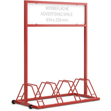 WSM Fahrradständer für Werbung EW 7004, rot