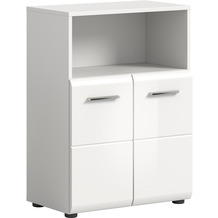 xonox.home Ice Standschrank breit (B/H/T: 60x80x30 cm) in wei Nachbildung und wei Hochglanz tiefzieh