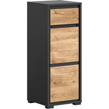 xonox.home Jaru Badunterschrank (B/H/T: 35x87x31 cm) in anthrazit Nachbildung und Nox Oak Nachbildung