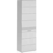 xonox.home Linus Garderobenschrank (B/H/T: 55x190x37 cm) in weiß Nachbildung und weiß Hochglanz tiefzieh