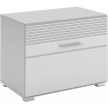 xonox.home Linus Sitzbank (B/H/T: 60x47x37 cm) in weiß Nachbildung und weiß Hochglanz tiefzieh