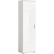 xonox.home Prego Garderobenschrank (B/H/T: 55x191x37 cm) in weiß Nachbildung und weiß Hochglanz