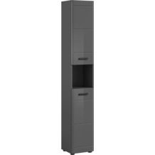 xonox.home Soft Hochschrank (B/H/T: 30x180x30 cm) in grau Nachbildung und grau Hochglanz tiefzieh