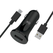 xqisit NP Car Charger 2,4A Single USB-A to USB-C C schwarz