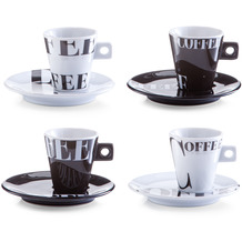 Zeller Espresso-Set "Coffee style", 8-tlg., Porzellan