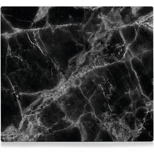 Zeller Herdblende-/Abdeckplatte "Marmor", Glas, schwarz