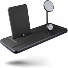 ZENS Aluminium Series 4 in 1 Magnetic Wireless MagSafe Charger + Watch + iPad | 1x 27W + 1x 15W | Qi | schwarz | ZEDC21B/00