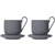 blomus RO Kaffeetassen Set 4tlg. fr 2 Personen, grau/sharkskin