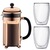 Bodum CHAMBORD SET Kaffeebereiter, 8 Tassen, 1.0 l und 2 doppelwandigen Gläser, 0.35 l kupfer