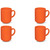 Friesland 4er Set Becher Orange, Happymix, Friesland, 0,4l Orange