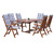 Grasekamp Garten Möbelgruppe Cuba 13tlg Marine mit  ausziehbaren Tisch Akazienholz Natur/Marine