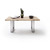 MCA furniture CARTAGENA Couchtisch 110 natur|Edelstahl gebürstet V Fuß  110 x 45 x 70 cm