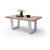 MCA furniture CARTAGENA Couchtisch 110 walnuss|Edelstahl gebürstet V Fuß  110 x 45 x 70 cm