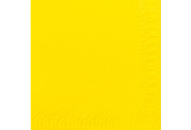 Duni Servietten 3lagig Tissue Uni gelb, 33 x 33 cm, 50 Stück