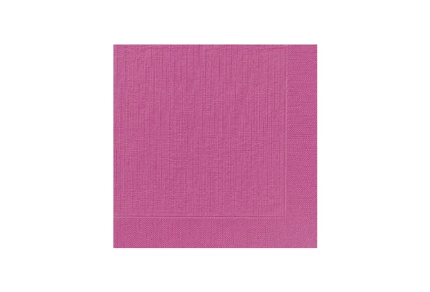 Duni Dinner-Servietten 4lagig Tissue geprägt Uni fuchsia, 40 x 40 cm, 50 Stück