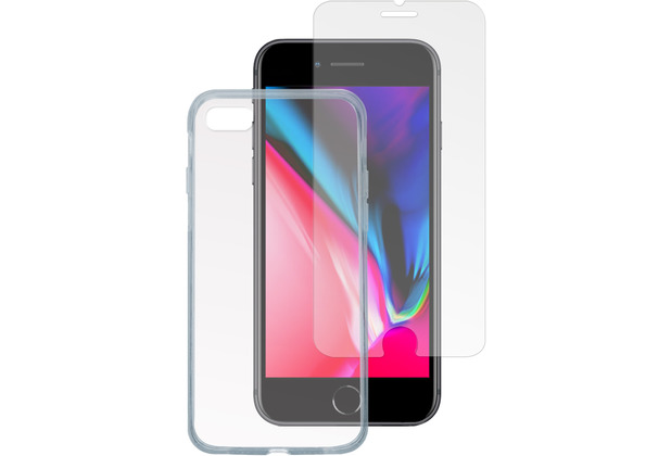 4smarts 360 Starter Set mit X-Pro Clear Glas fr Apple iPhone SE3 / SE2 / 8 / 7