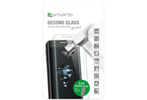 4smarts Second Glass 2.5D Curved Colour Rim für iPhone 7 Plus silber