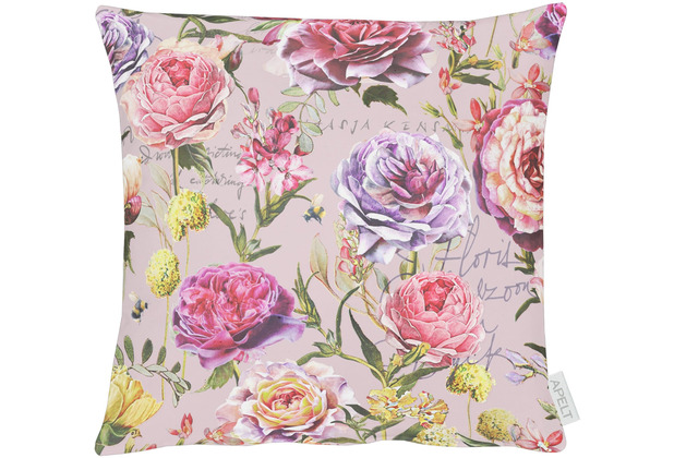 APELT Summertime Kissenhlle gemalte Rosen und Sommerblten rose / bunt 40x40 cm