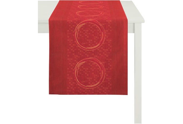 APELT Tischläufer Loft Style, rot 48 cm x 140 cm, Kreismuster