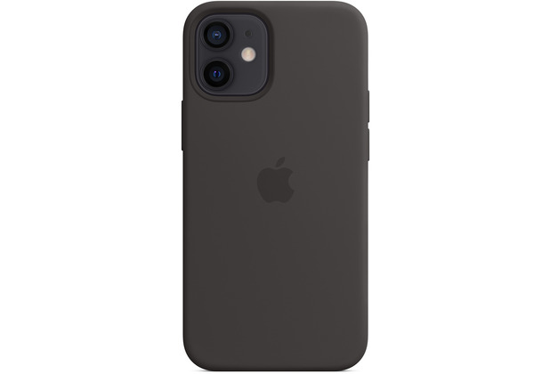 Apple Silikon Case iPhone 12 mini mit MagSafe (schwarz)