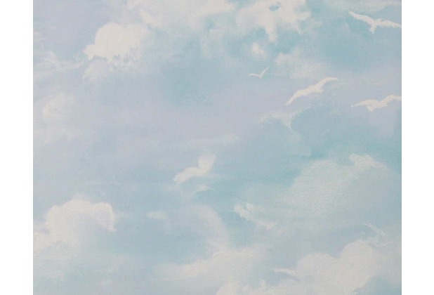 AS Création Mustertapete Dekora Natur, Strukturprofiltapete signalweiß himmelblau 560414 10,05 m x 0,53 m