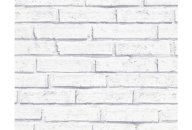 AS Création Mustertapete in Backsteinoptik Authentic Walls Papiertapete grau weiß 301692 10,05 m x 0,53 m
