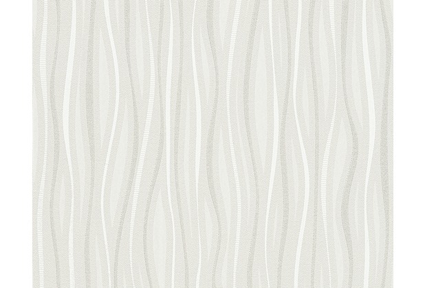 AS Création Mustertapete San Francisco, Strukturprofiltapete, creme, metallic, weiß 958791 10,05 m x 0,53 m
