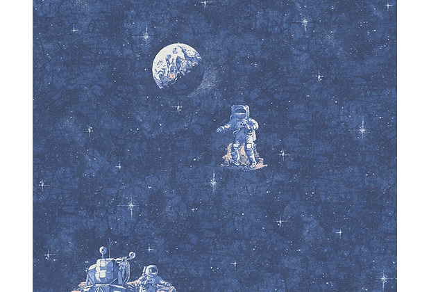 AS Création nachleuchtende Mustertapete, Leuchttapete Boys & Girls 5, Papiertapete, blau 304891 10,05 m x 0,53 m