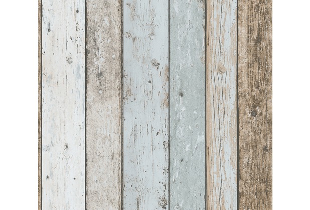 AS Création Papiertapete Il Decoro Tapete maritimer Vintage Holz Optik beige blau braun 899927 10,05 m x 0,53 m