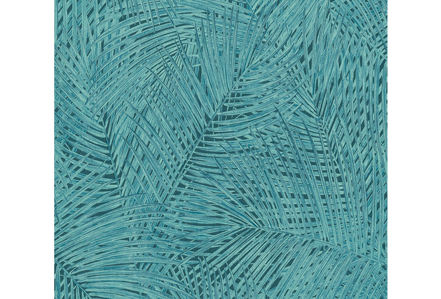 AS Création Vliestapete Sumatra Tapete mit Palmenblättern blau grün 373716 10,05 m x 0,53 m