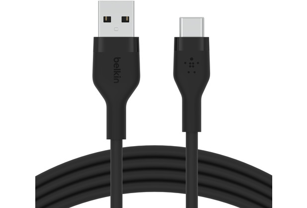 Belkin Flex USB-A/USB-C Silikon-Kabel, 2m, schwarz