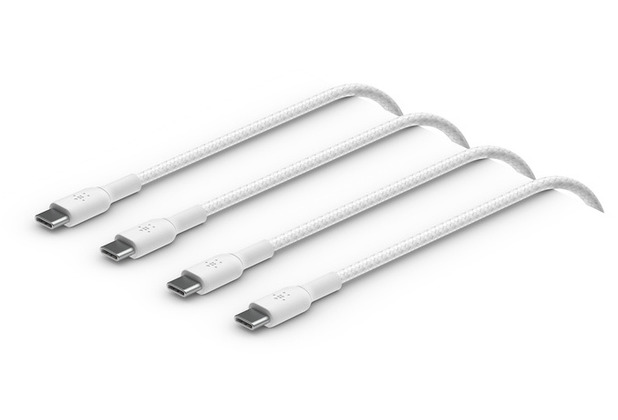 Belkin geflochtenes USB-C/USB-C 2.0 Kabel, 2m, wei,Doppelpack