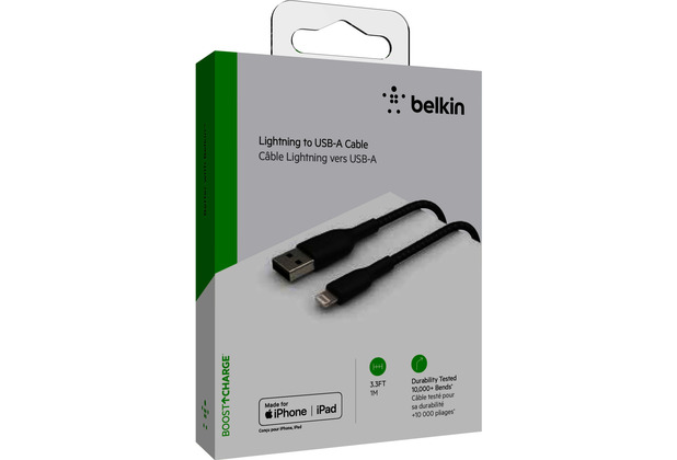 Belkin Lightning Lade/Sync Kabel ummantelt mfi 1m schwarz