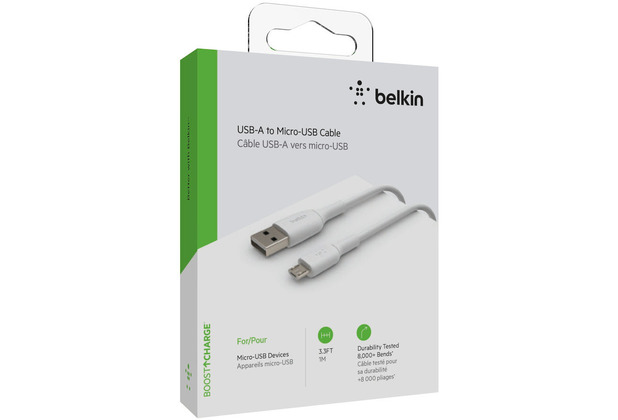 Belkin Micro-USB/USB-A Kabel PVC, 1m, wei