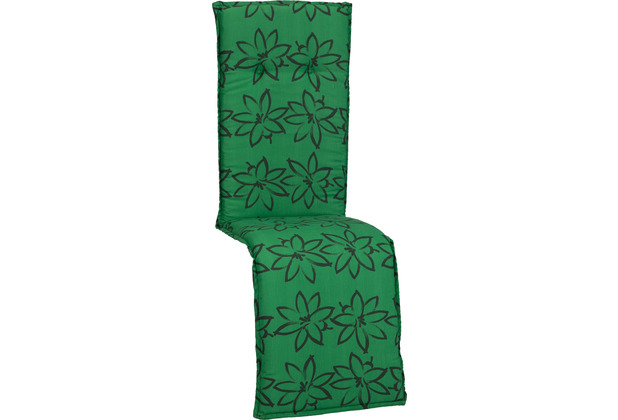 BEO Saumenauflage für Relaxstühle - Bodrum - sattes grün mit grauem Blumendruck M906
