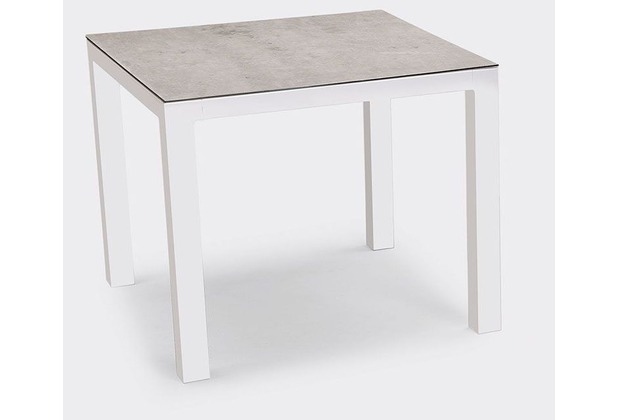 Best Tisch Houston 90x90cm weiss/silber Gartentisch