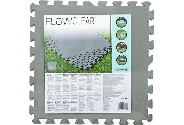 Bestway Flowclear Pool-Bodenschutzfliesen Set, grau, 9 Stck  50 x 50 cm (58639)