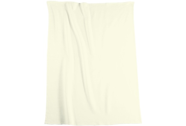 Biederlack Plaid / Decke Pure Cotton natur Samtband-Einfassung 150 x 200 cm