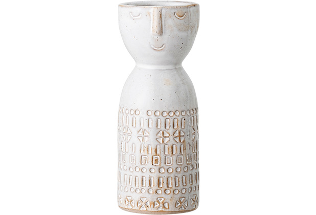 Bloomingville Embla Vase, Wei, Steingut D6xH14,5 cm