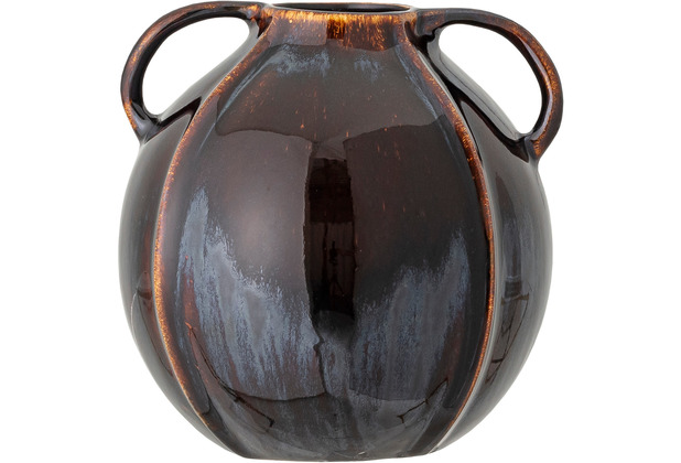 Bloomingville Inela Vase, Braun, Steingut D15xH15 cm