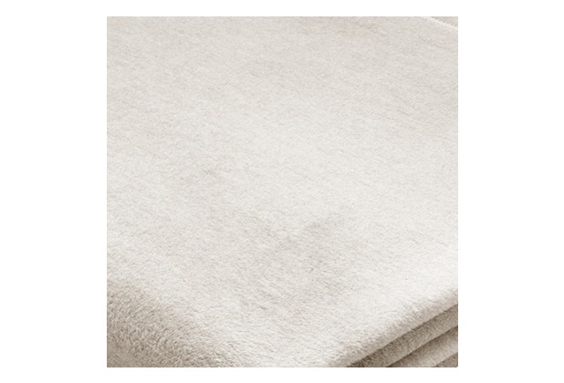Biederlack Plaid / Decke Soft natur Uno Veloursband-Einfassung