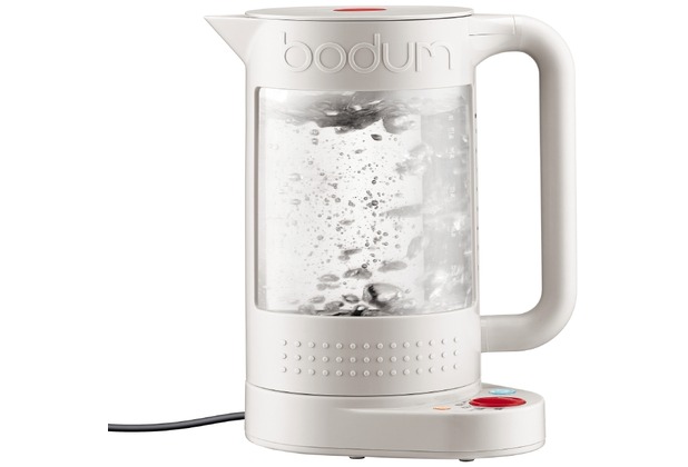 Bodum BISTRO Elektrischer Wasserkocher mit Temperaturregler, doppelwandig, 1.1 l cremefarben