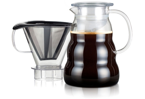 Bodum MELIOR Kaffeebereiter mit Permanent Edelstahl Kaffeefilter, 8 Tassen, 1.0 l transparent