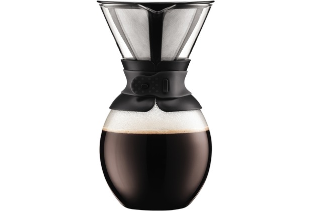 Bodum POUR OVER Kaffeebereiter mit permanentfilter, kurze Tülle, 1.5 l schwarz