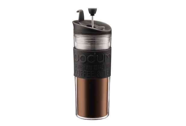 Bodum TRAVEL PRESS Kaffeebereiter, Doppelwandig, Kunststoff, 0.45 l schwarz