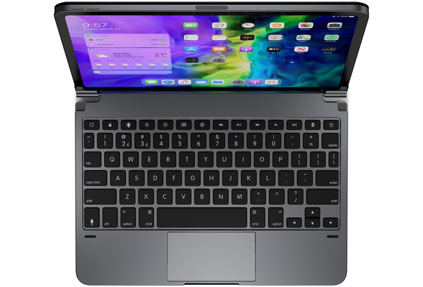 BRYDGE Pro+ Bluetooth Tastatur mit Trackpad, iPad Pro 11 (2018, 2020, 2021), grau, BRYTP4012G