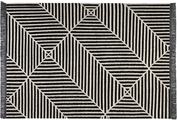 carpets&co. Teppich Irregular Fields GO-0008-01 schwarz-weiss 80x150