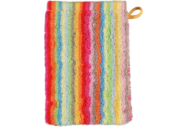 cawö Lifestyle Streifen Waschhandschuh multicolor 16x22 cm hell