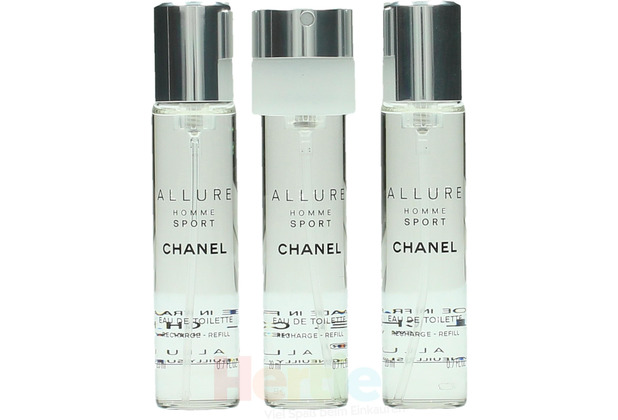Chanel Allure Homme Sport Giftset 3x Edt Spray Refill 20Ml - Twist and Spray 60 ml