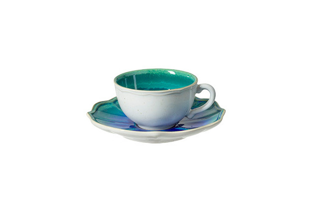 Costa Nova DORI Kaffeetasse mit Unterteller 0.19L blau